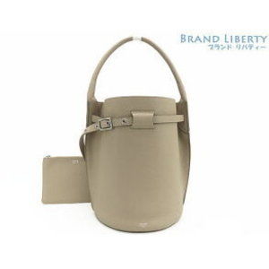 Celine Big Bucket Bag Bucket Tote Shoulder Bag Taupe Beige Calfskin